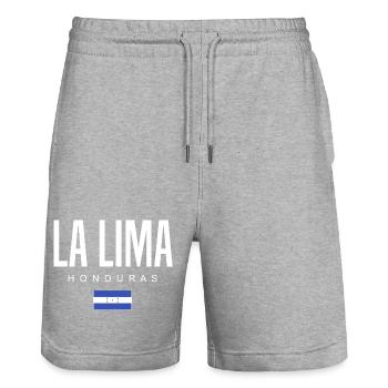 La Lima Honduras Honduraner - Stanley/Stella Unisex Bio Joggingshorts Trainer  - Grau meliert - Vorne - Nik (191cm) & Marisol (170cm)