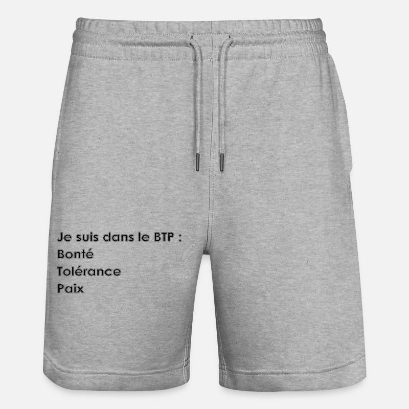 Je suis dans le BTP - Short de jogging bio TRAINER Stanley/Stella unisexe - gris chiné