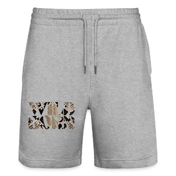 Wild Born serpent imprimé Design abstrait - Short de jogging bio TRAINER Stanley/Stella unisexe - gris chiné - Devant - Nik (191cm) & Marisol (170cm)