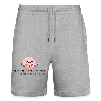 Sorgenfreiheit - Stanley/Stella Unisex Bio Joggingshorts Trainer  - Grau meliert - Vorne - Nik (191cm) & Marisol (170cm)
