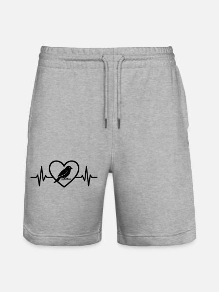 Canary Heart - Stanley/Stella Trainer Unisex Organic Jogging Shorts - heather grey