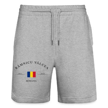 Râmnicu Vâlcea Rumänien – Urlaub Souvenir Geschenk - Stanley/Stella Unisex Bio Joggingshorts Trainer  - Grau meliert - Vorne - Nik (191cm) & Marisol (170cm)