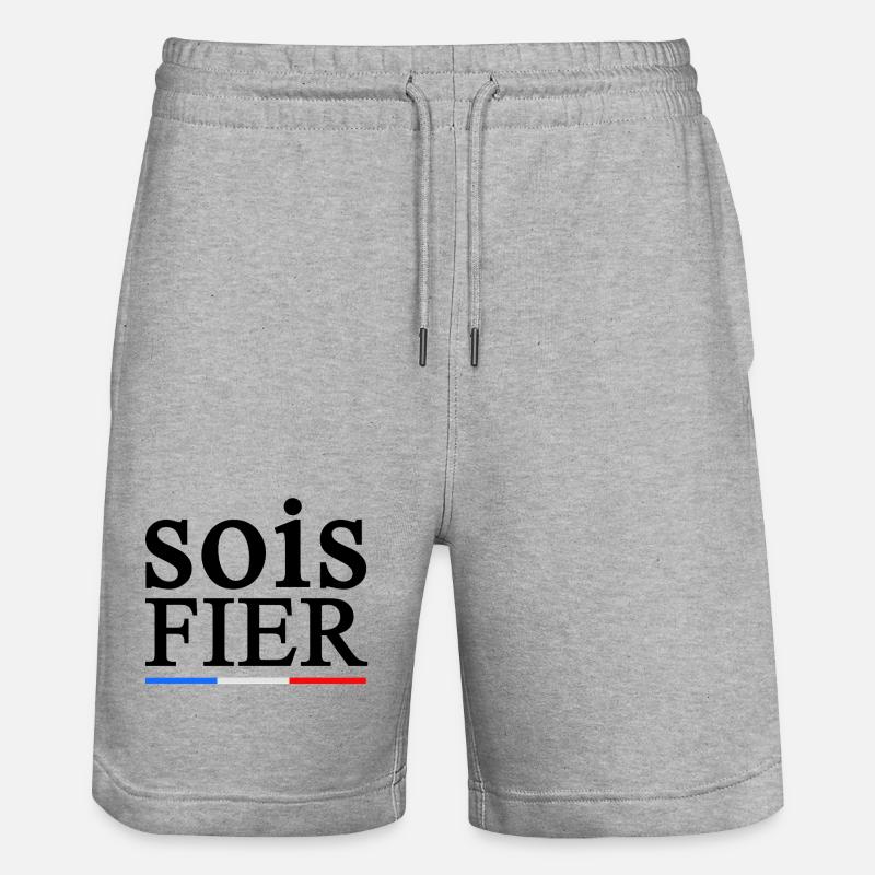 FIER 1 - Short de jogging bio TRAINER Stanley/Stella unisexe - gris chiné
