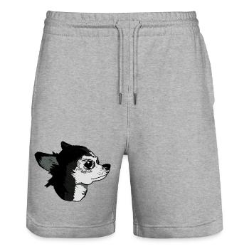 Niedlicher Stil Tender Hund Illustration - Stanley/Stella Unisex Bio Joggingshorts Trainer  - Grau meliert - Vorne - Nik (191cm) & Marisol (170cm)