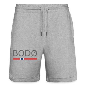 Bodo - Norway - Norge - Norwegen - Stanley/Stella Trainer Unisex Organic Jogging Shorts - heather grey - Front - Nik (191cm) & Marisol (170cm)