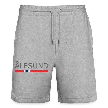 Alesund - Norway - Norge - Norwegen - Stanley/Stella Trainer Unisex Organic Jogging Shorts - heather grey - Front - Nik (191cm) & Marisol (170cm)