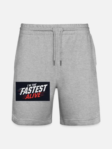 Im the fastest man alive - Stanley/Stella Trainer Unisex Organic Jogging Shorts - heather grey