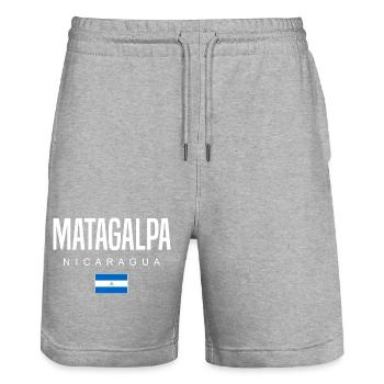 Matagalpa Nicaragua Nicaraguayens - Short de jogging bio TRAINER Stanley/Stella unisexe - gris chiné - Devant - Nik (191cm) & Marisol (170cm)