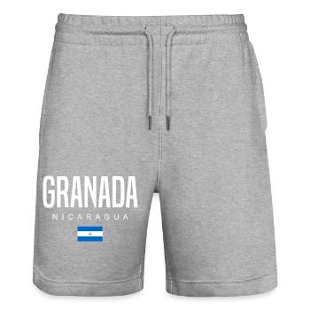 Granada Nicaragua Nicaraguaner - Stanley/Stella Unisex Bio Joggingshorts Trainer  - Grau meliert - Vorne - Nik (191cm) & Marisol (170cm)