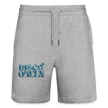 Disco Glitter Bubble Grafikdesign - Stanley/Stella Unisex Bio Joggingshorts Trainer  - Grau meliert - Vorne - Nik (191cm) & Marisol (170cm)