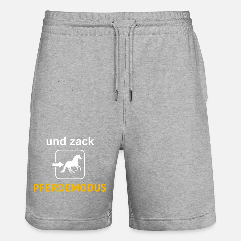 Iconographie du mode cheval - Short de jogging bio TRAINER Stanley/Stella unisexe - gris chiné