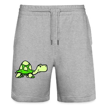 turtle cute smiling happy funny - Stanley/Stella Trainer Unisex Organic Jogging Shorts - heather grey - Front - Nik (191cm) & Marisol (170cm)