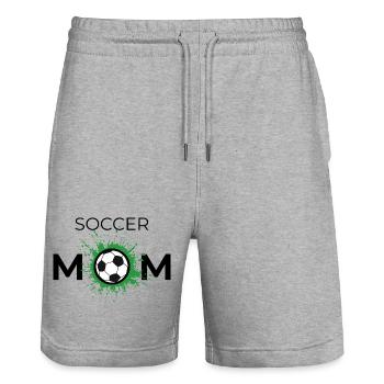 Lebhaftes Fußball-Design für Soccer-Moms - Stanley/Stella Unisex Bio Joggingshorts Trainer  - Grau meliert - Vorne - Nik (191cm) & Marisol (170cm)