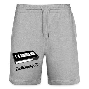 Rewound - Stanley/Stella Trainer Unisex Organic Jogging Shorts - heather grey - Front - Nik (191cm) & Marisol (170cm)