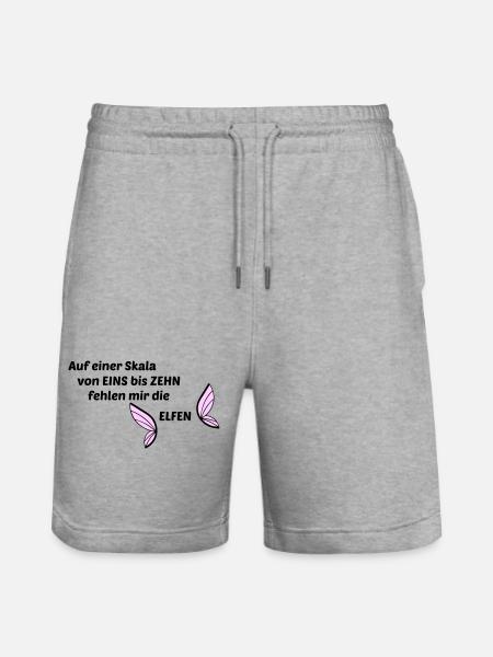 Elves - Stanley/Stella Trainer Unisex Organic Jogging Shorts - heather grey