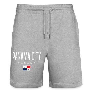 Panama City Panama Panaméen - Short de jogging bio TRAINER Stanley/Stella unisexe - gris chiné - Devant - Nik (191cm) & Marisol (170cm)