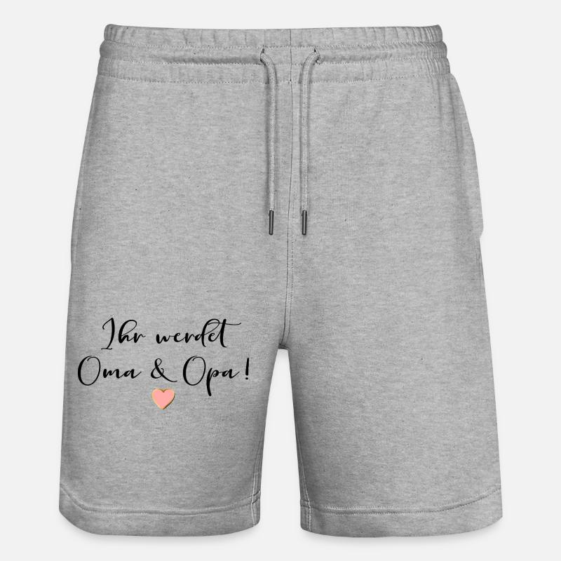 Grossesse ANNONCER BÉBÉ GRAND-MÈRE GRAND-PÈRE - Short de jogging bio TRAINER Stanley/Stella unisexe - gris chiné