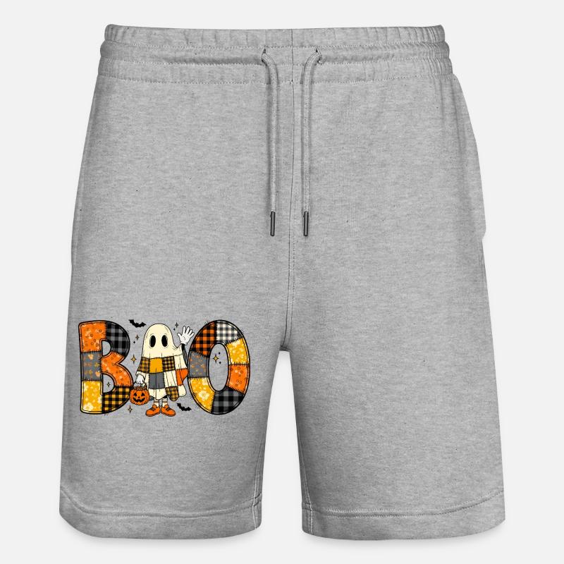 Fantôme Halloween Patchwork Boo - Short de jogging bio TRAINER Stanley/Stella unisexe - gris chiné