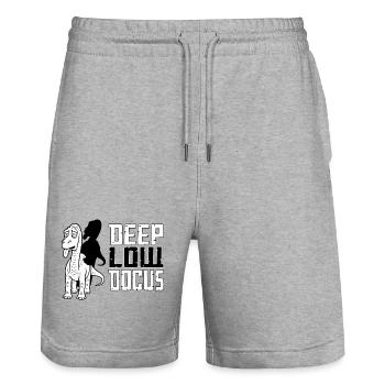 Dinosaur T-Shirt for Healthy People - Stanley/Stella Trainer Unisex Organic Jogging Shorts - heather grey - Front - Nik (191cm) & Marisol (170cm)