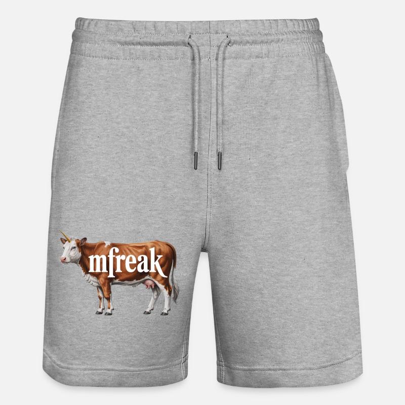 Freaky Cow Typografie Tee - Stanley/Stella Unisex Bio Joggingshorts Trainer  - Grau meliert