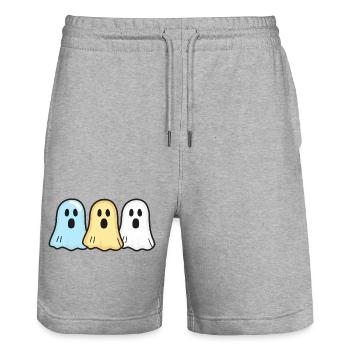 Ghosts Halloween Équipe drôle - Short de jogging bio TRAINER Stanley/Stella unisexe - gris chiné - Devant - Nik (191cm) & Marisol (170cm)
