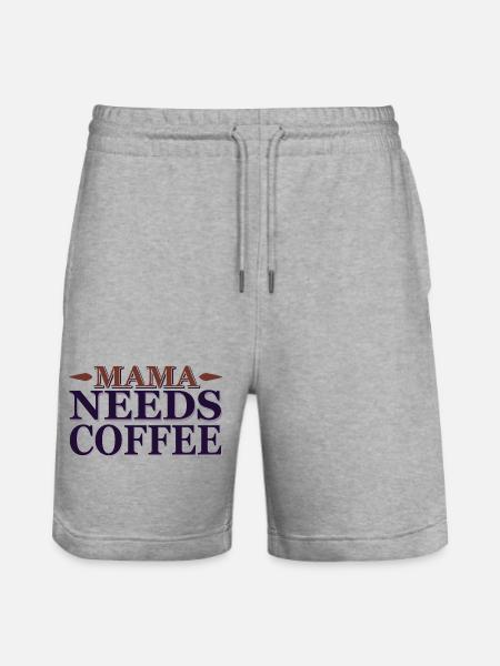 Mama needs a coffee - Stanley/Stella Trainer Unisex Organic Jogging Shorts - heather grey