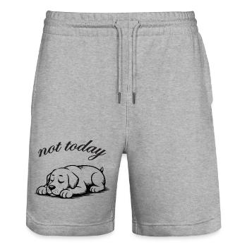 Nicht Heute labrador retriver Schlummer - Stanley/Stella Unisex Bio Joggingshorts Trainer  - Grau meliert - Vorne - Nik (191cm) & Marisol (170cm)