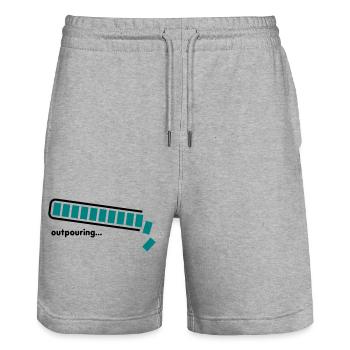 épanchement - Short de jogging bio TRAINER Stanley/Stella unisexe - gris chiné - Devant - Nik (191cm) & Marisol (170cm)