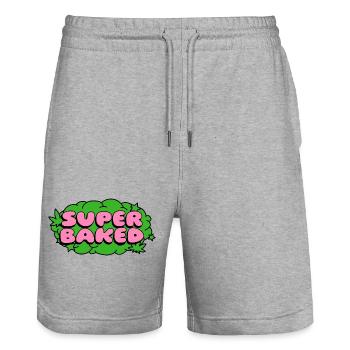 Super Baked Neon Pop - Stanley/Stella Unisex Bio Joggingshorts Trainer  - Grau meliert - Vorne - Nik (191cm) & Marisol (170cm)
