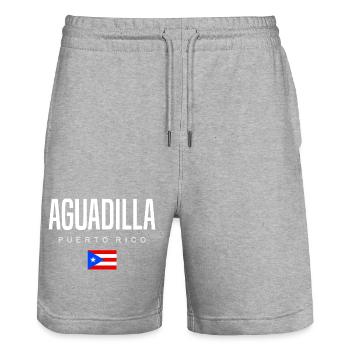 Aguadilla, Porto Rico, Portoricains - Short de jogging bio TRAINER Stanley/Stella unisexe - gris chiné - Devant - Nik (191cm) & Marisol (170cm)
