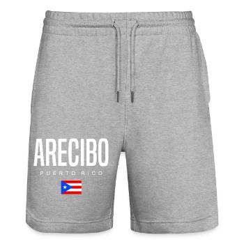 Arecibo Porto Rico Portoricains - Short de jogging bio TRAINER Stanley/Stella unisexe - gris chiné - Devant - Nik (191cm) & Marisol (170cm)