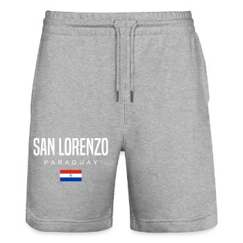 San Lorenzo Paraguay Paraguayer - Stanley/Stella Unisex Bio Joggingshorts Trainer  - Grau meliert - Vorne - Nik (191cm) & Marisol (170cm)