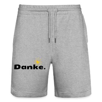 Sonnenherz Doodle - Stanley/Stella Unisex Bio Joggingshorts Trainer  - Grau meliert - Vorne - Nik (191cm) & Marisol (170cm)