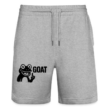 Goat Jugendwort | Frosch GOAT Pose - Stanley/Stella Unisex Bio Joggingshorts Trainer  - Grau meliert - Vorne - Nik (191cm) & Marisol (170cm)