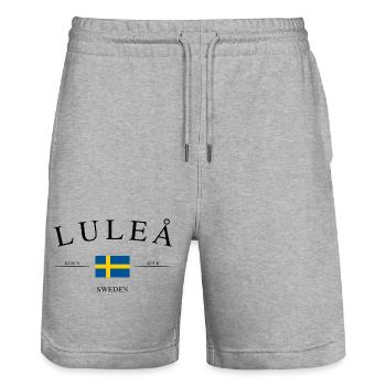 Luleå Schweden – Urlaub Souvenir & Geschenk - Stanley/Stella Unisex Bio Joggingshorts Trainer  - Grau meliert - Vorne - Nik (191cm) & Marisol (170cm)