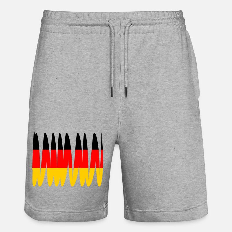Deutschland Flagge - Stanley/Stella Unisex Bio Joggingshorts Trainer  - Grau meliert