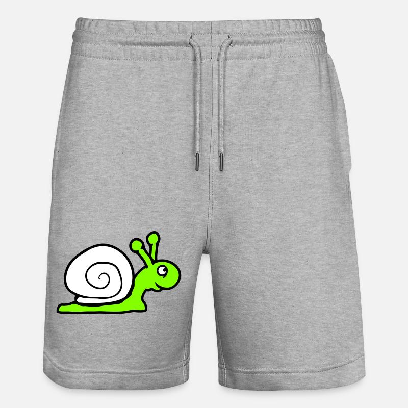 Snail Shell Cute Cute Happy Cool - Stanley/Stella Trainer Unisex Organic Jogging Shorts - heather grey