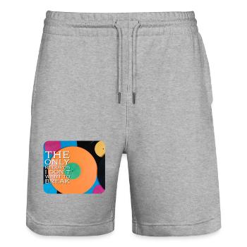 The only records I don't want to break - Stanley/Stella Trainer Unisex Organic Jogging Shorts - heather grey - Front - Nik (191cm) & Marisol (170cm)