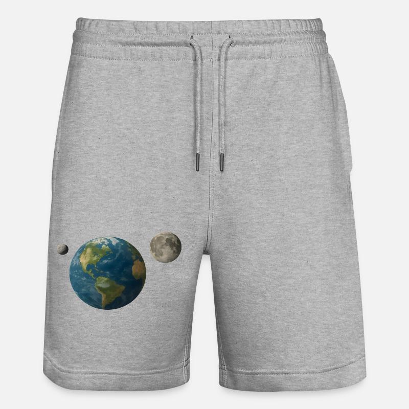 Terre avec deuxième lune 2025 PN7 - Short de jogging bio TRAINER Stanley/Stella unisexe - gris chiné