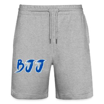 BJJ Blauer Gürtel – Jiu Jitsu Rang Design - Stanley/Stella Unisex Bio Joggingshorts Trainer  - Grau meliert - Vorne - Nik (191cm) & Marisol (170cm)