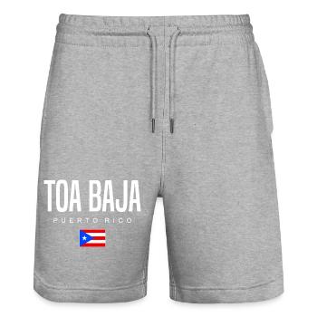 Toa Baja Puerto Rico Puerto Ricans - Stanley/Stella Trainer Unisex Organic Jogging Shorts - heather grey - Front - Nik (191cm) & Marisol (170cm)