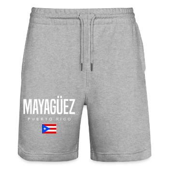Mayagüez Porto Rico Portoricains - Short de jogging bio TRAINER Stanley/Stella unisexe - gris chiné - Devant - Nik (191cm) & Marisol (170cm)