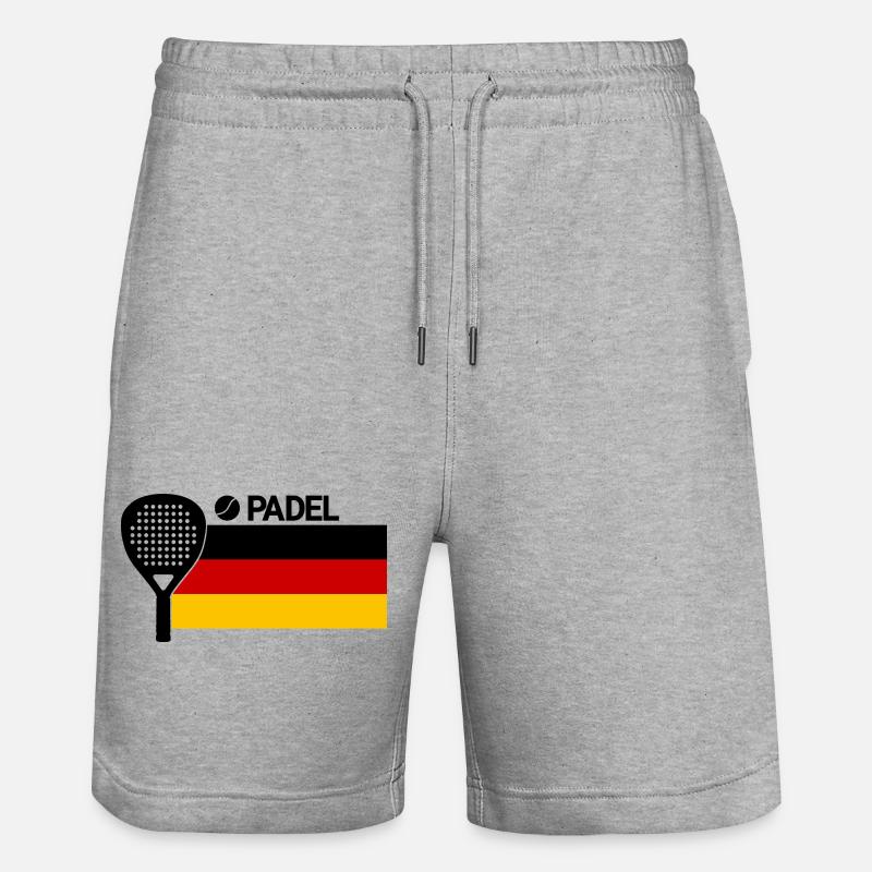 Raquette de padel | Drapeau allemand - Short de jogging bio TRAINER Stanley/Stella unisexe - gris chiné