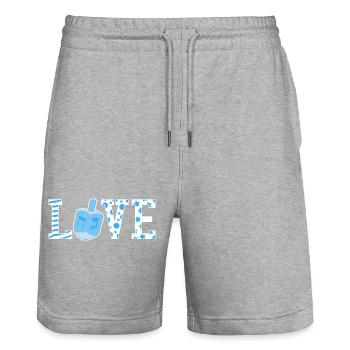Hanukah Hanukkah Chanukkah Dreidel - Stanley/Stella Trainer Unisex Organic Jogging Shorts - heather grey - Front - Nik (191cm) & Marisol (170cm)