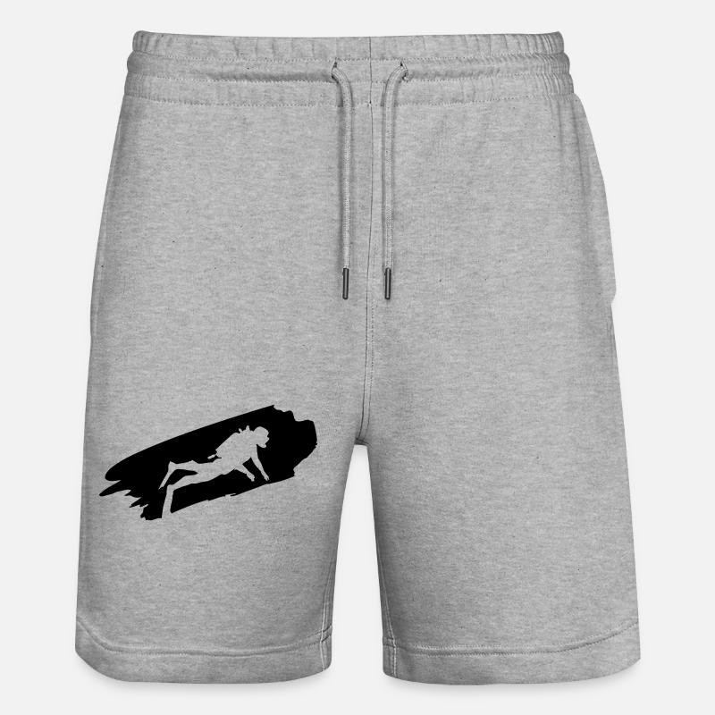 Plongeur - Plongée - Cadeaux de plongée - Short de jogging bio TRAINER Stanley/Stella unisexe - gris chiné