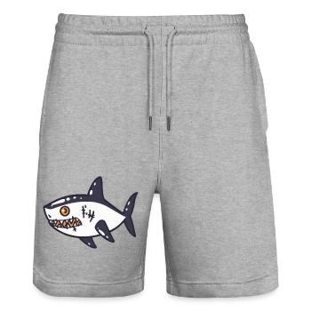 Hai Halloween Comic Lustig - Stanley/Stella Unisex Bio Joggingshorts Trainer  - Grau meliert - Vorne - Nik (191cm) & Marisol (170cm)