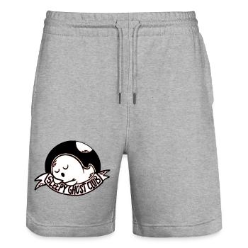 Club de fantômes endormis - Short de jogging bio TRAINER Stanley/Stella unisexe - gris chiné - Devant - Nik (191cm) & Marisol (170cm)