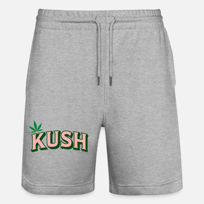 KUSH Retro Blatt - Stanley/Stella Unisex Bio Joggingshorts Trainer  - Grau meliert