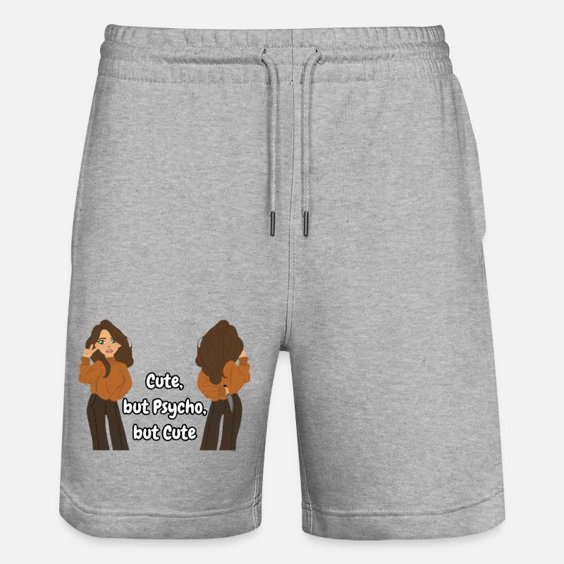 Cute, but Psycho, but Cute - Stanley/Stella Unisex Bio Joggingshorts Trainer  - Grau meliert