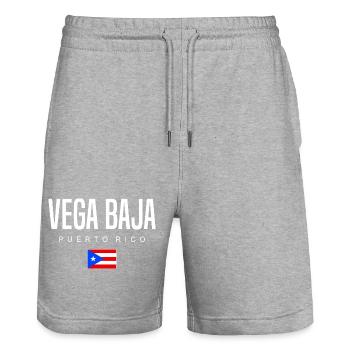 Vega Baja Puerto Rico Puerto Ricans - Stanley/Stella Trainer Unisex Organic Jogging Shorts - heather grey - Front - Nik (191cm) & Marisol (170cm)